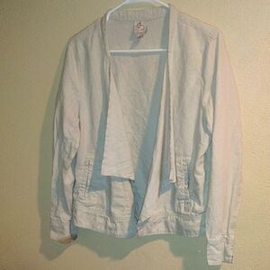 D B Linen Blend Waterfall Cream Jacket M